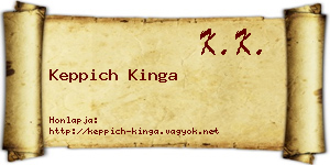 Keppich Kinga névjegykártya